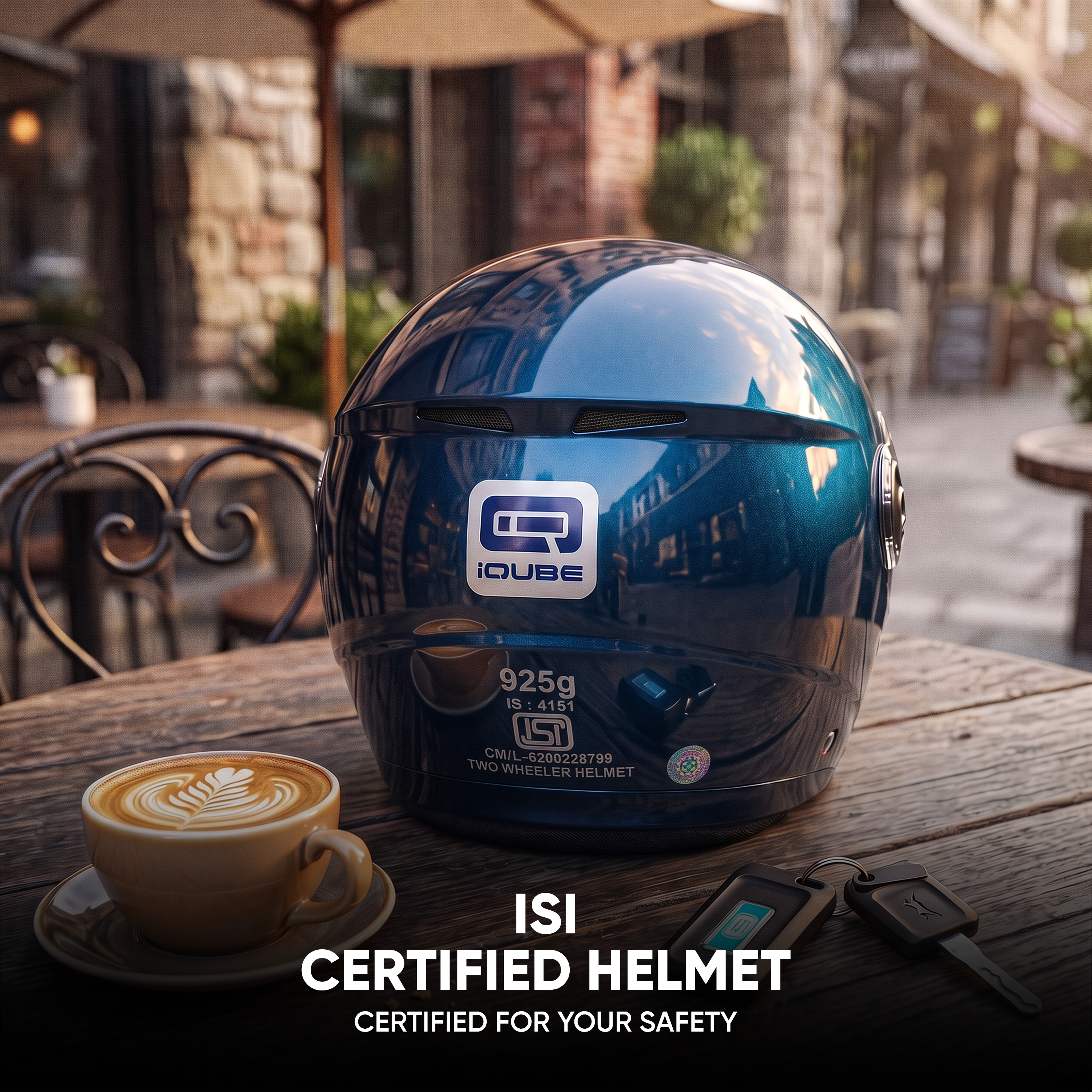 TVS iQube Open Face Helmet | ISI Certified, Lightweight & Comfortable Design